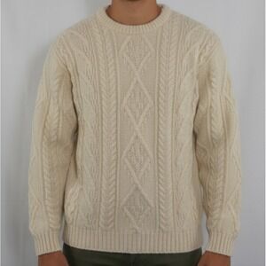 Vintage 80's McKennas Heritage Fisherman Cable‎ Knit Chunky Sweater Jumper Large